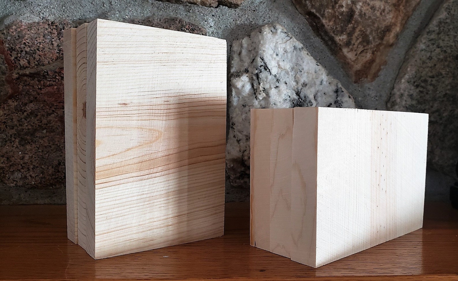 Set of Six Blocks Unfinished Wood Rectangle Blocks DIY Craft Etsy