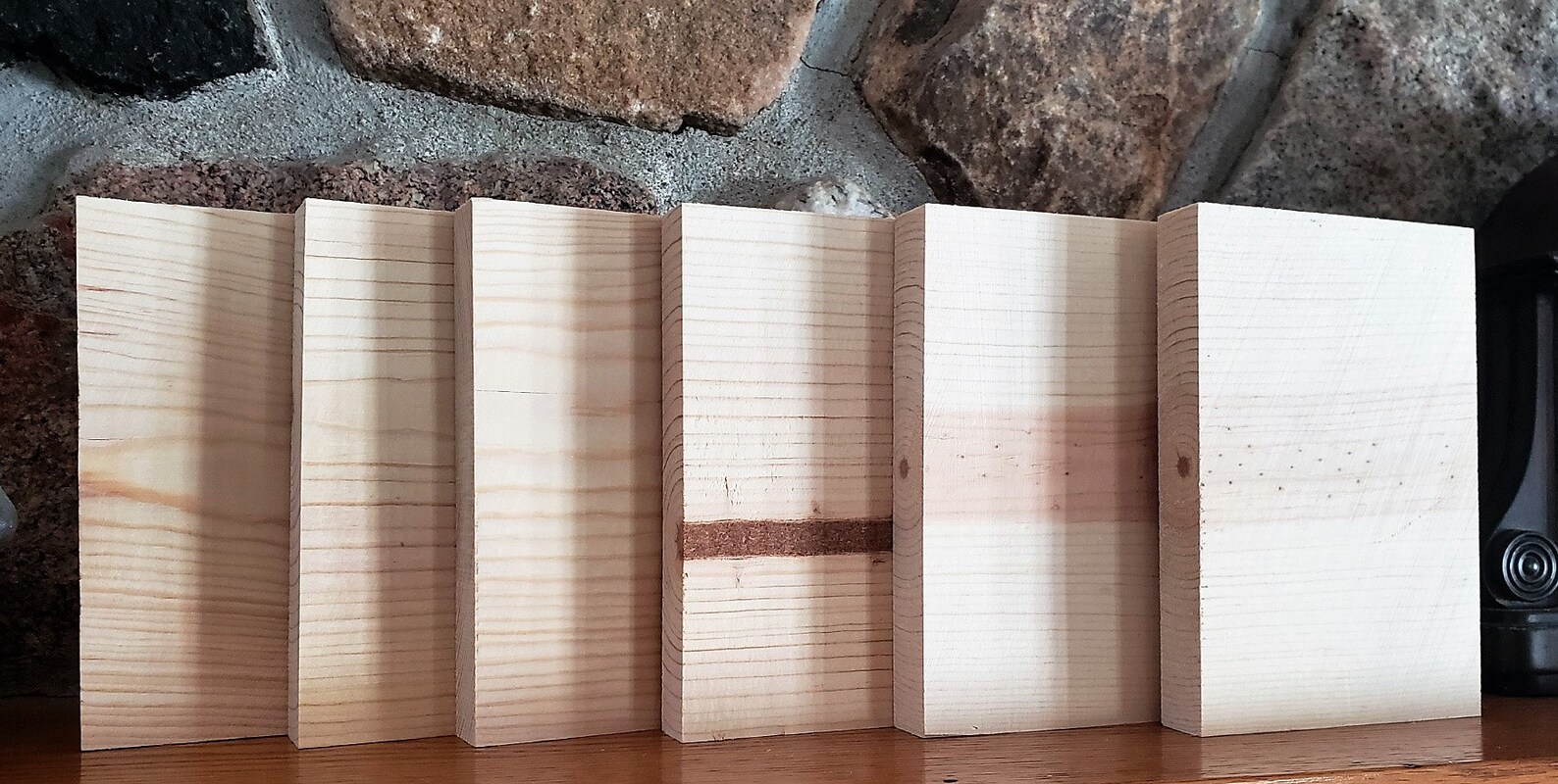 Set of Six Blocks Unfinished Wood Rectangle Blocks DIY Craft Etsy