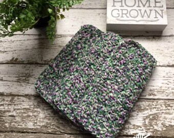 Cotton Dish Cloths 3 Pack Purple Grape Vineyard Green Wash/Dish Cloths Reusable Washcloths Kitchen Dishcloths Handmade Gift