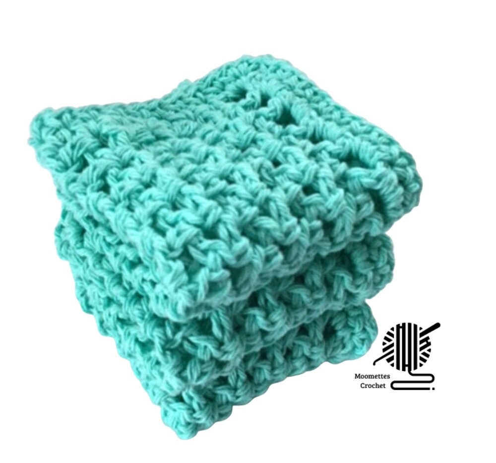 Handmade Dishcloths Cotton Dish Cloths Retro Aqua Blue Etsy