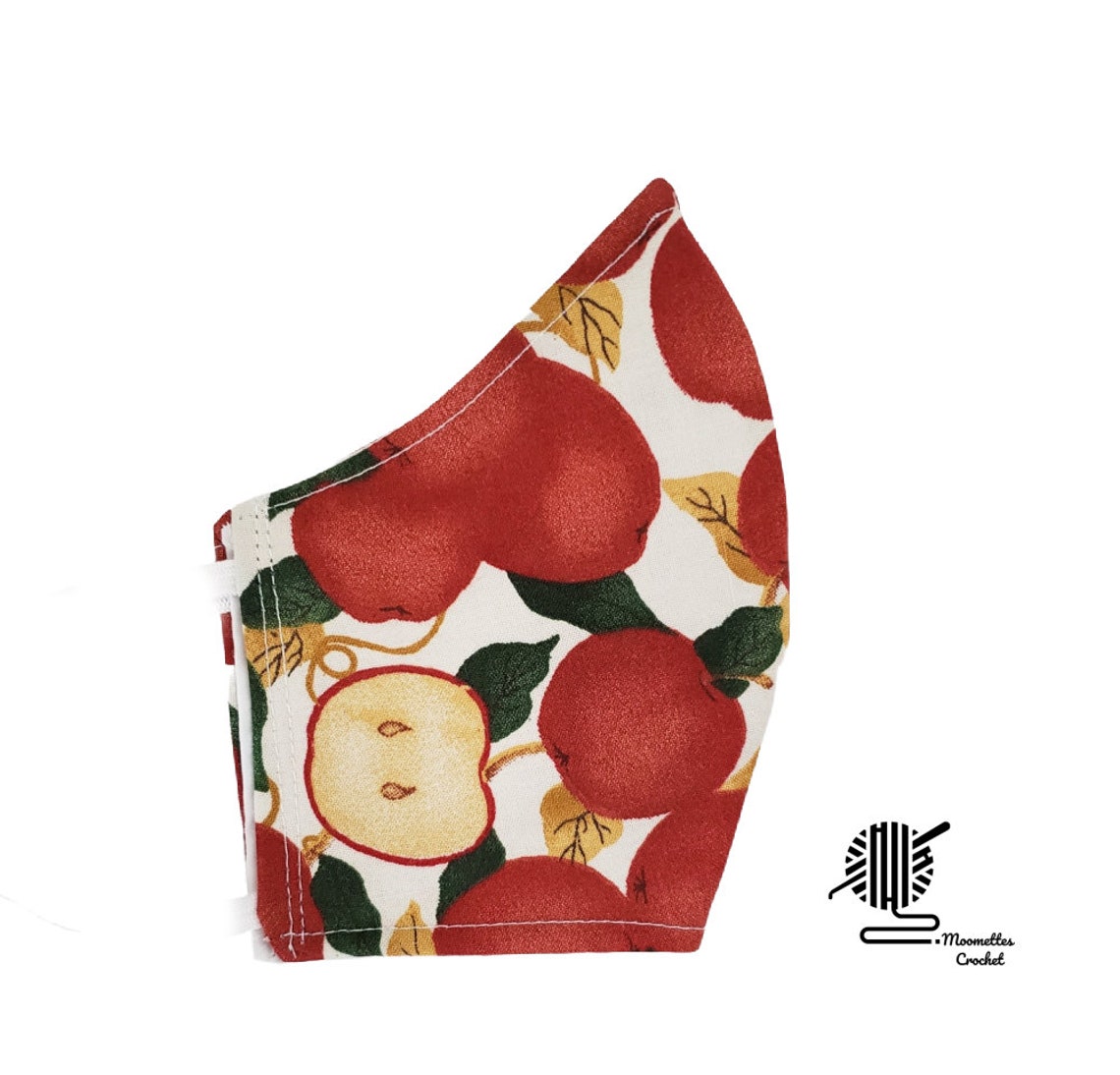 Apple Face Mask Red Apples Fruit Apple Slice Beige 2 Etsy