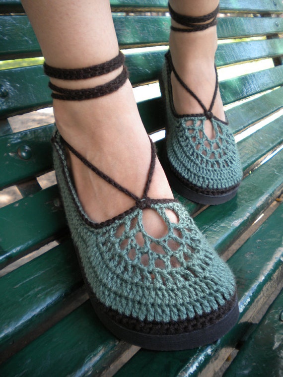 Items similar to Green and Brown Mary Jane - Eco Friendly Shoes ...