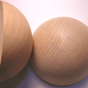 SPLIT WOOD BALL 3&quot; diameter x 1-1/2&quot; thick pack of 2