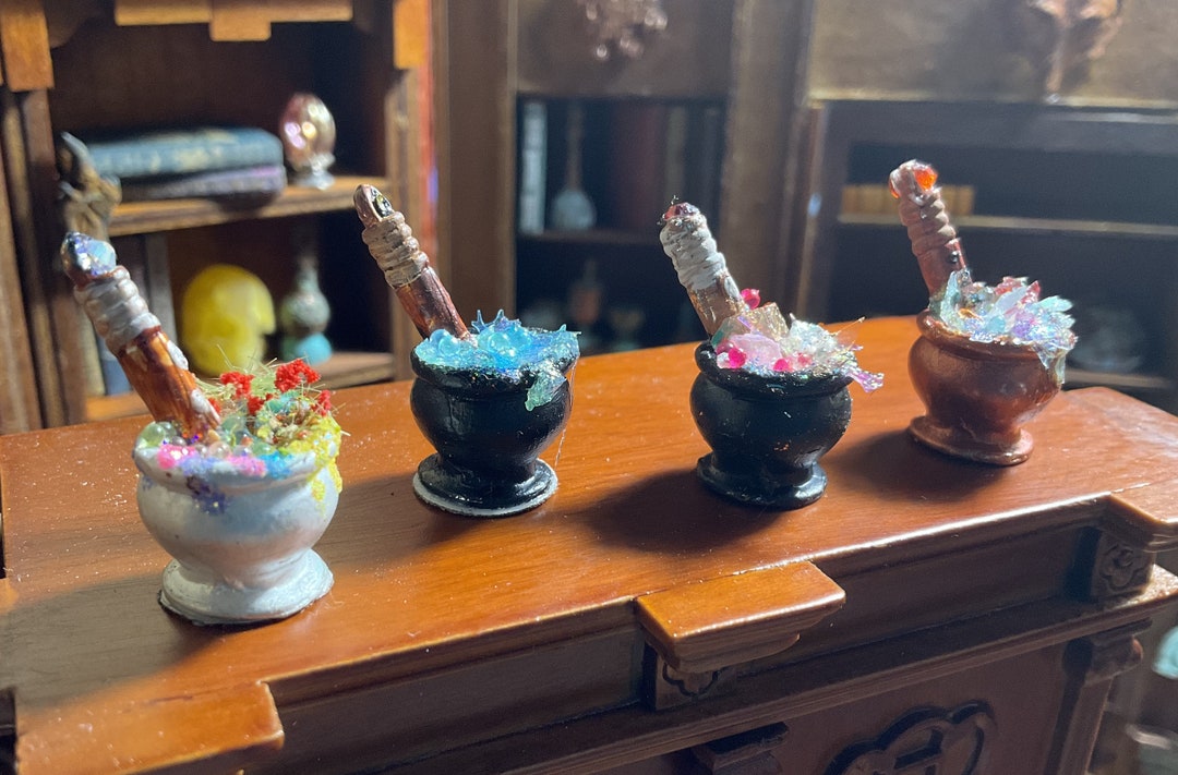 Magical Mortar & Pestles With Overflowing Fairy Potion Ingredients