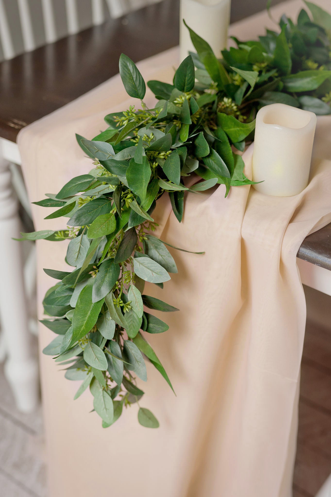 Eucalyptus Garland Artificial Garland Table Runner Greenery Etsy