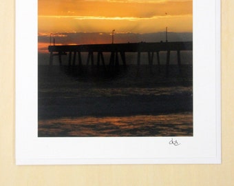 Evening Glow - Pacifica Pier Sunset (Greeting Card)