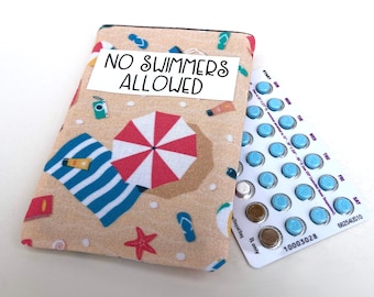 Pill Case Birth Control Pill Sleeve - Stop the swimmers in vinyl