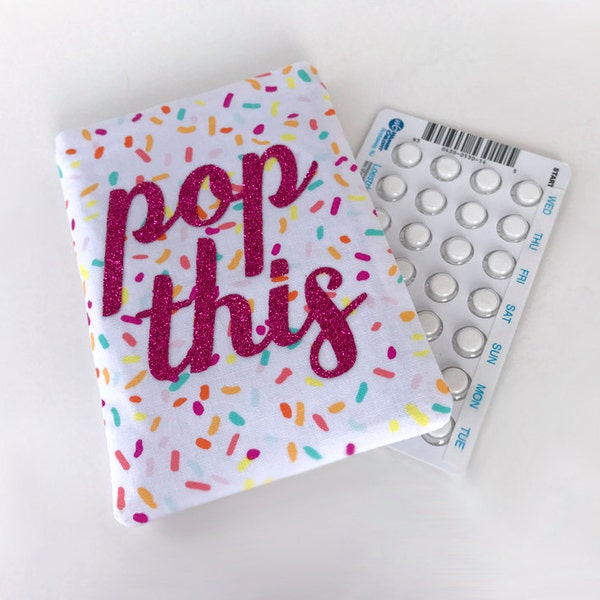 Pill Case Birth Control Pill Sleeve - Sprinkle print