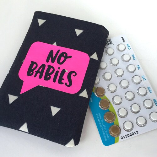 Pill Case Birth Control Pill Sleeve No Babies Talk Bubble in Etsy