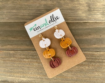 Polymer clay fall dangle earrings