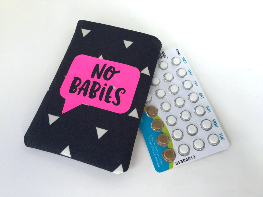 Pill Case Birth Control Pill Sleeve No Babies Talk Bubble in Vinyl Etsy
