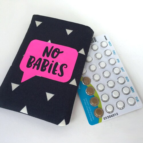Pill Case Birth Control Pill Sleeve No Babies Talk Bubble in Etsy