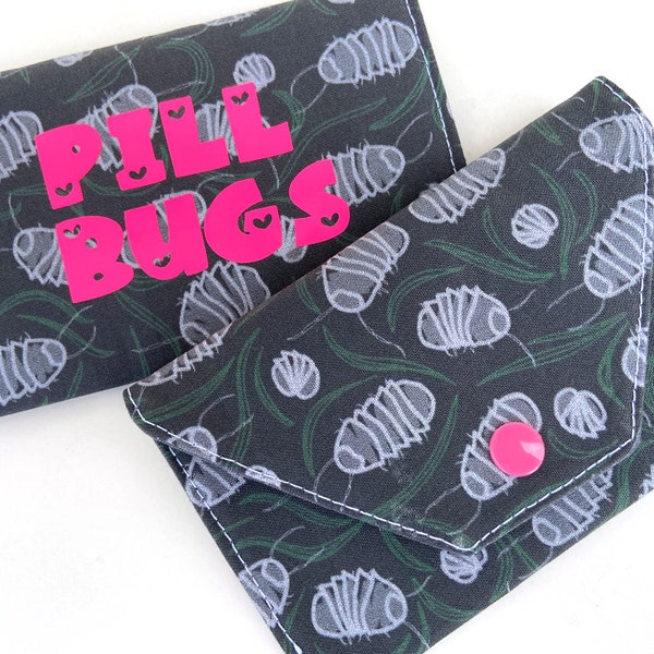 Birth Control Case / Pill Cozy - Birth Control Pill Pack / ID Wallet - Pill Bugs Print