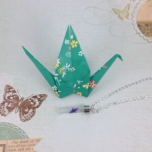 origami crane necklace image 3