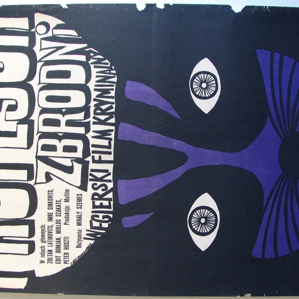 Very old poster. Hungarian film (1969) by Mihály Szemes - Az alvilág professzora (original title). Polish poster – Joanna Krzymuska (1970)