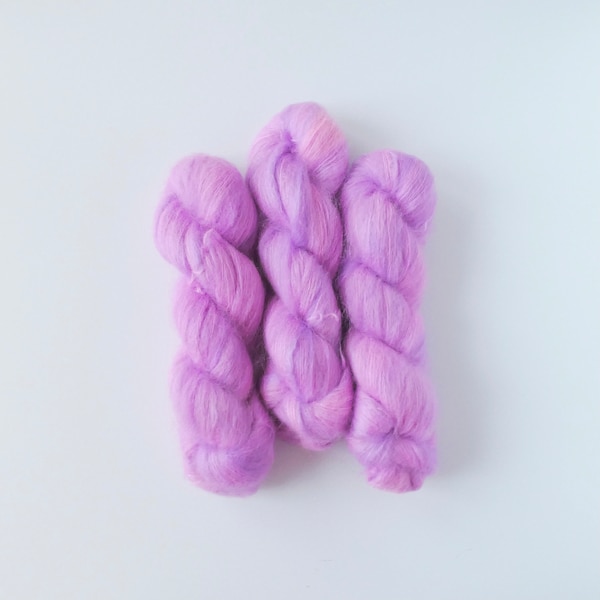 Electric Orchid- Hand Dyed Mohair Silk Yarn