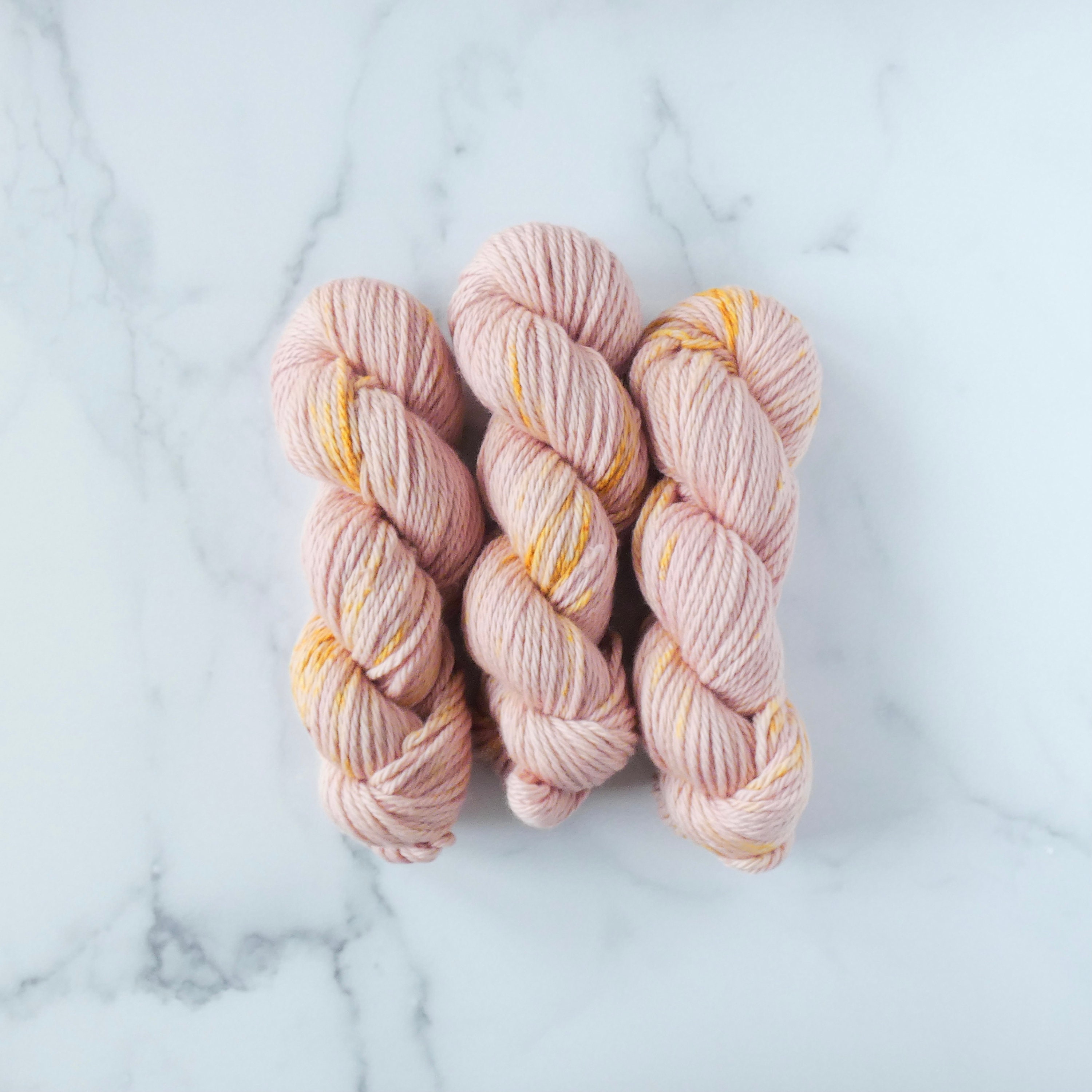 Rose Gold Hand Dyed Bulky Merino Yarn
