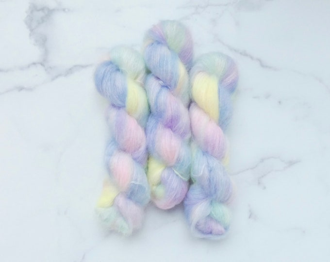 Featured listing image: Cosmic Tye Dye- Hand Dyed Mohair Silk Yarn