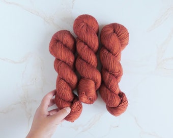 Rust- Hand Dye Yarn Fingering Singles