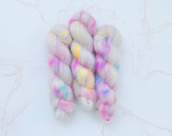 Beach Party- Hand Dyed Mohair Silk Yarn