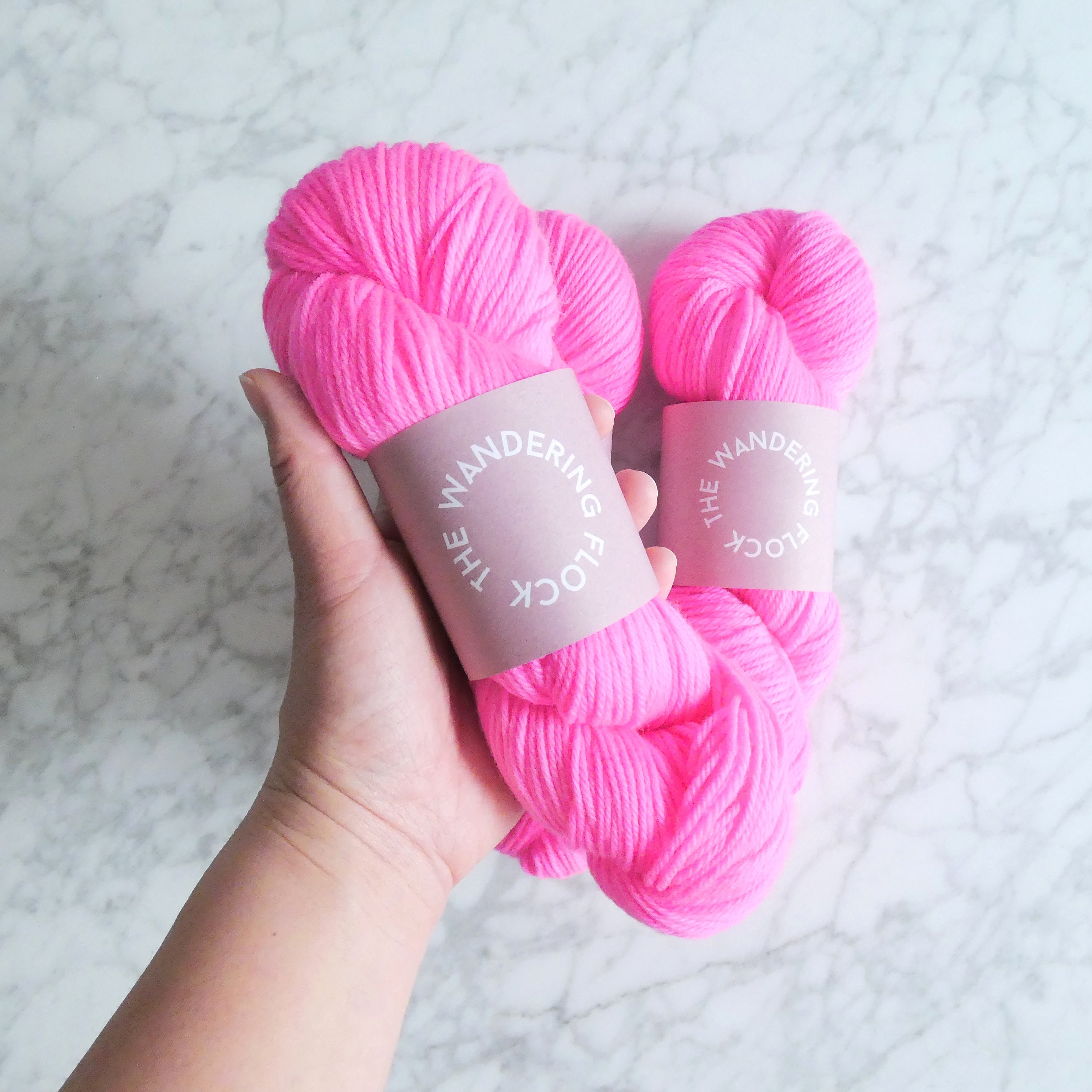 Neon Pink Hand Dyed Worsted Merino Yarn Etsy