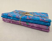 Batik Textiles - 4939, 4940, 4941, 4942 - quot Rainbow Sherbet quot Fabric Pack - 1 Yard Each Color Fabric - Blue Purple Paisley Quilt Flying Geese