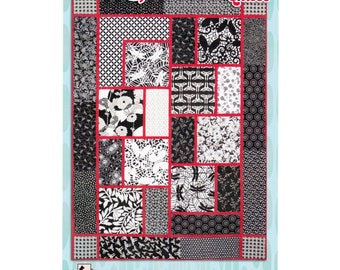 The BIG BLOCK Quilt Pattern - Black Cat Creations - Minay Sirois - FQ Fat Quarter 12.5” Blocks Large Medium Print Light Dark Easy Mini Panel
