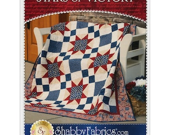 STARS of VICTORY - Quilt Pattern by Shabby Fabrics SF49881 Quilts of Valor USA Flag Red White Blue