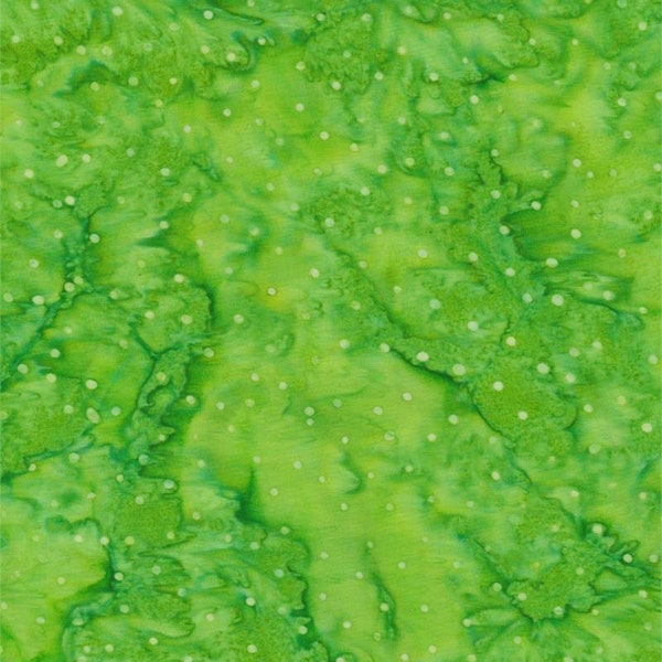 Batik Textiles - 4919 - Spring Green Mini Dots - Earth, Wind & Fire Fabric Blender - Grass Shamrock Emerald Forest Medium Bright Onion Spots