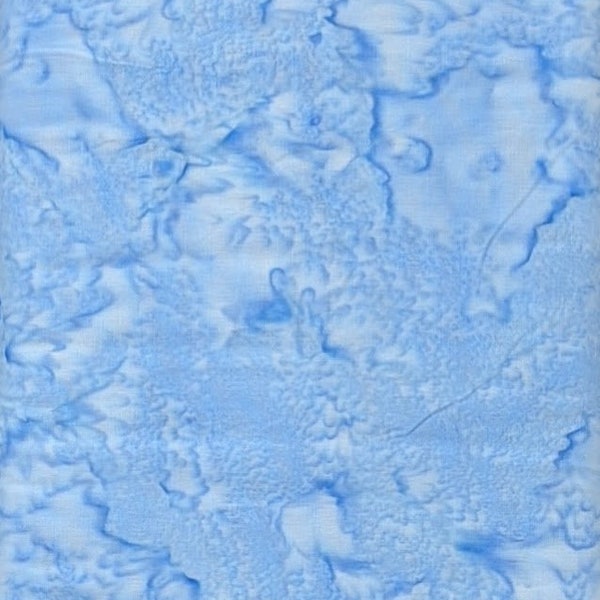 Hoffman California - 1895-301 Bluebird - Medium Blue - Watercolor Blender Bali Batik Fabric - Pretty Dusty Robins Egg Easter Spring Water