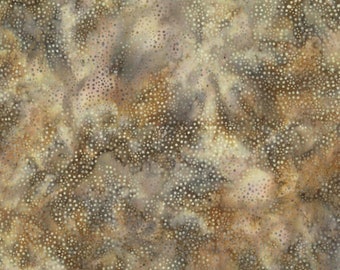 Hoffman California - 885-64 Tan - Bali Dots - Watercolor Blender Batik Dot Fabric - Beige Khaki Light Brown Warm Cold Gray Grey Sand Sepia