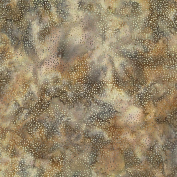 Hoffman California - 885-64 Tan - Bali Dots - Watercolor Blender Batik Dot Fabric - Beige Khaki Light Brown Warm Cold Gray Grey Sand Sepia