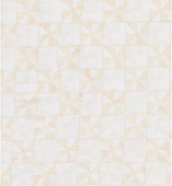 Batik Textiles 4824 White Pinwheels Delightful Fabric Blender Soft Ivory  White on White Tonal Light Cream Spinning Quilt Blocks 