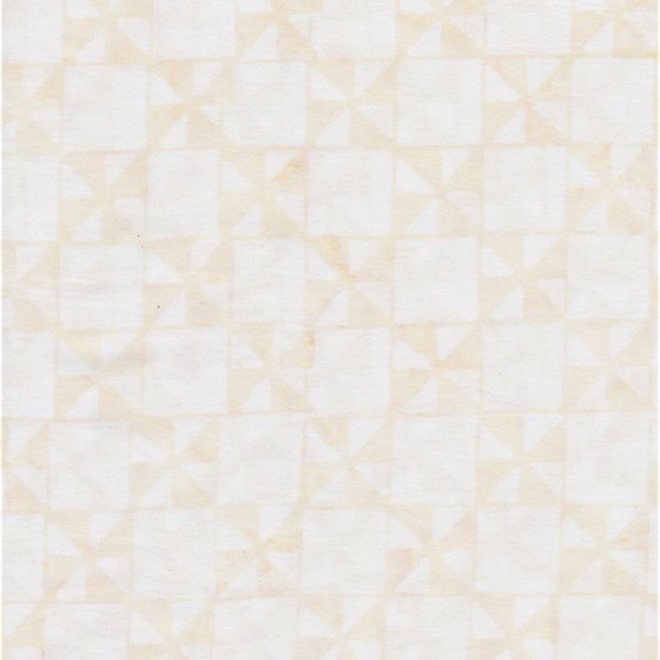 Batik Textiles - 4824 - White Pinwheels - Delightful Fabric Blender - Soft Ivory White on White Tonal Light Cream Spinning Quilt Blocks