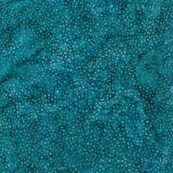 Hoffman California - 885-214 Aquamarine - Bali Dots - Watercolor Blender Batik Dot Fabric - Teal Blue Cold Dark Turquoise Green Ocean Water