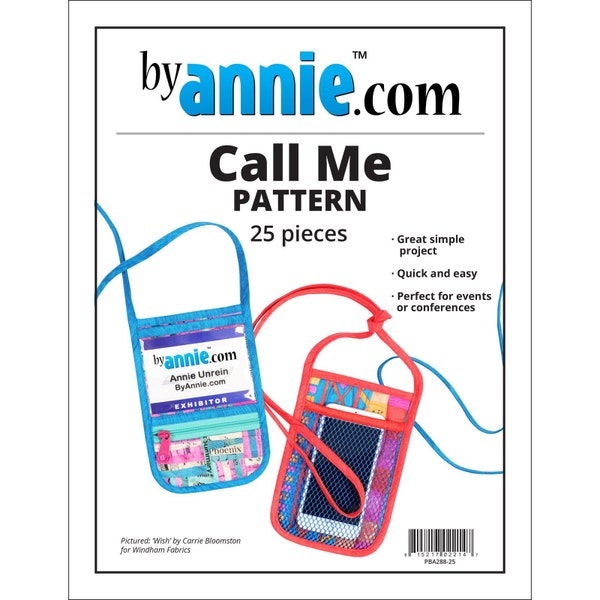 CALL ME Sewing Pattern - byannie.com - Simple Project Quick Easy Events Conferences Lanyard Business Card Holder Cell Phone Pocket Name Tag