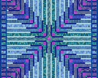 CROSSED FEATHERS Quilt Pattern - Laurie Shifrin - Texture Graphix - Marble Essence - In The Beginning - Modern Square Contemporary Cross