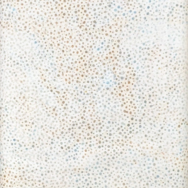 Hoffman California - 885-638 Harbor - Bali Dots - Batik Blender Dot Fabric - Off White Beige Blue Gray Tan Khaki Sea Foam Beach Ocean Coast