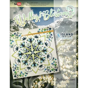 VALLEY BLOSSOMS Quilt Foundation Paper Piecing Pattern - Judy Niemeyer - Quiltworx.com - Island Batiks - JQN264P11 Appliqué River Flowers