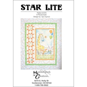 STAR LITE Quilt Pattern - Kari Nichols - Mountainpeek Creations 474 - Panel Fast Easy Big Block Simple Beginner Quick Baby Lap Child Nursery