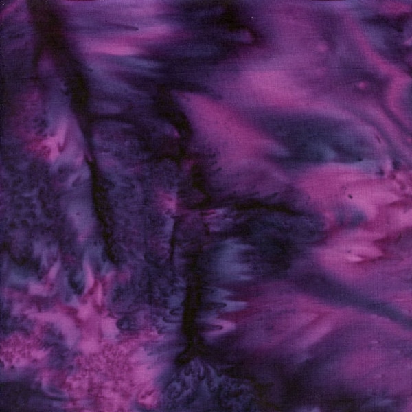 Island Batik - IB Blackberry - Basics Watercolor Fabric Blender - Purple Violet Magenta Warm Fuchsia Deep Winter Summer Dark Plum