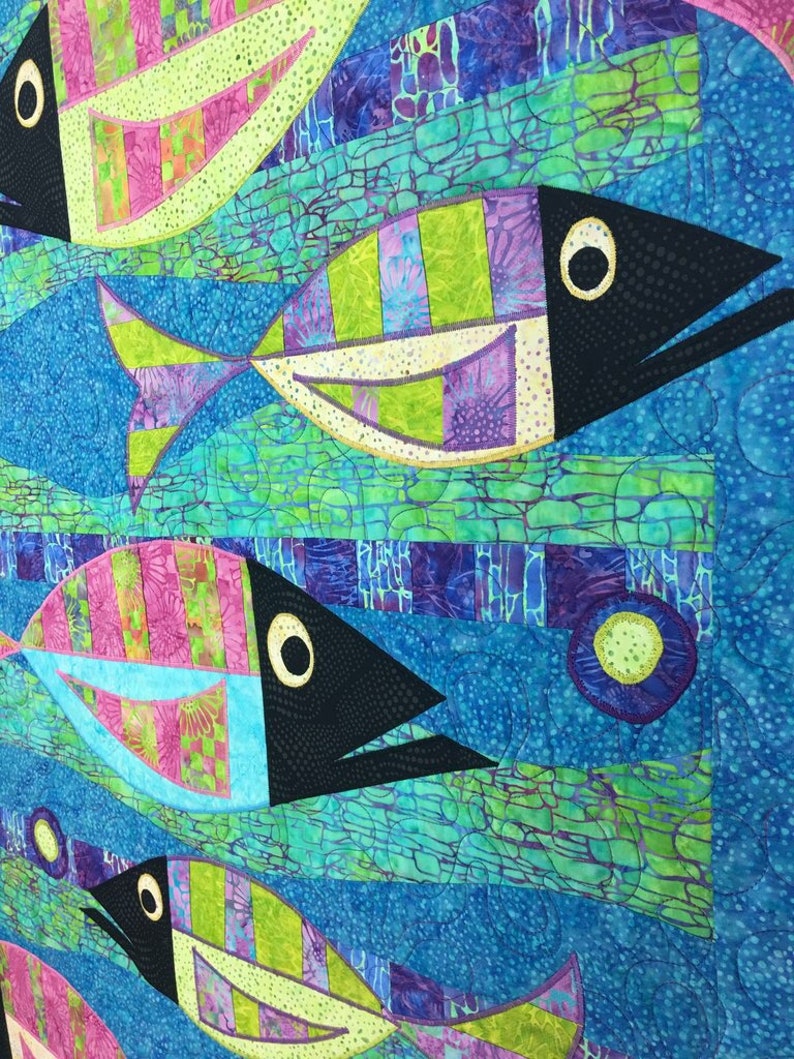 MOD FISH Quilt Pattern Colourwerx Colorful Contemporary | Etsy