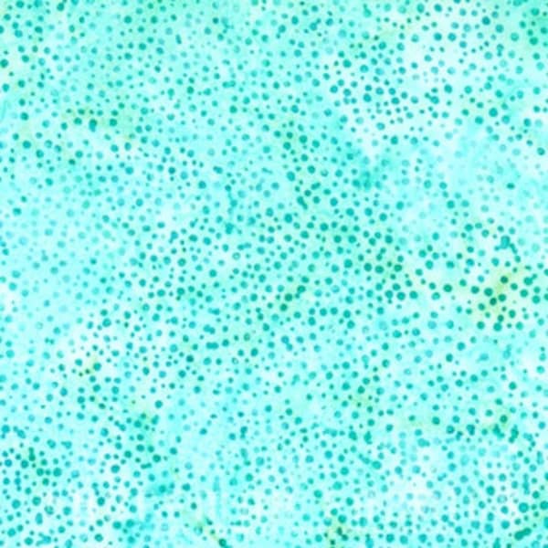 Hoffman California - 885-484 Seaside - Bali Dots - Watercolor Blender Batik Dot Fabric - Bright Turquoise Blue Tonal Tropical Water Beach