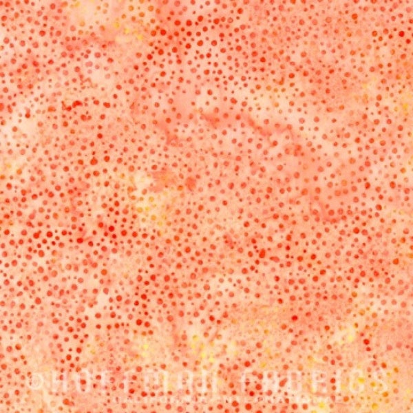 Hoffman California - 885-314 Sherbet - Bali Dots - Watercolor Blender Batik Dot Fabric - Creamy Peach Orange Light Iced Sorbet Soft Summer