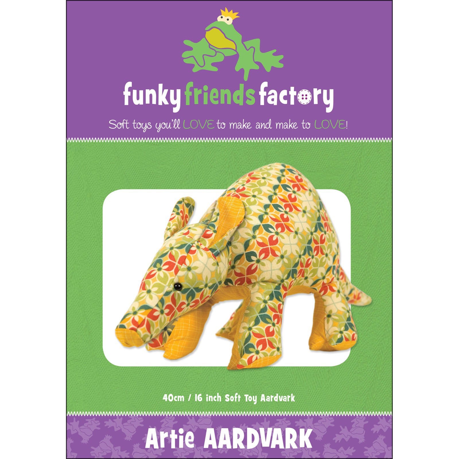 ARTIE AARDVARK Stuffed Animal Toy Sewing Pattern Pauline - Etsy