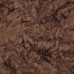 Hoffman California - 1895-51 Chestnut - Medium Brown - Watercolor Blender Bali Batik Fabric - Pecan Nut Dirt Chocolate Mocha Chocolate Wood