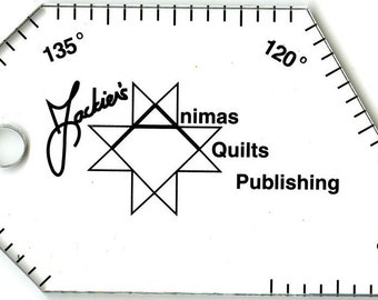 BINDING MITER TOOL Ruler - Animas Quilts Publishing - AQP201 - 60, 90, 120, & 135 Degree Angles Squares Rectangles Hexagons Octagons