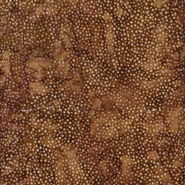 Hoffman California - 885-108 Chocolate - Bali Dots - Watercolor Blender Batik Dot Fabric - Deep Medium Brown Tonal Warm Hickory Brunette