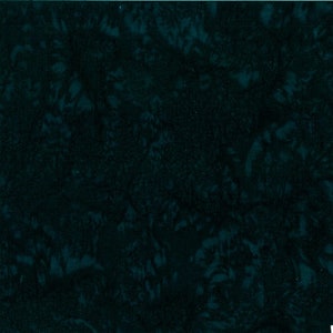 May include: Dark teal fabric with a mottled pattern. The fabric has a textured appearance, with areas of lighter and darker teal creating a marbled effect. The overall look is a deep, rich color.