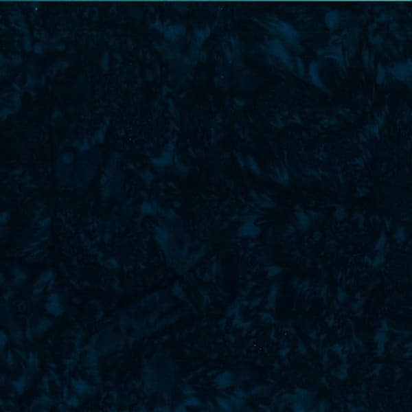 Hoffman California - 1895-703 Deep Teal - Dark Midnight Blue - Watercolor Blender Bali Batik Fabric - Black Night Green Blue Down Under Glow